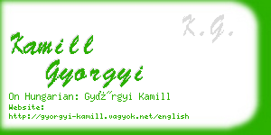 kamill gyorgyi business card